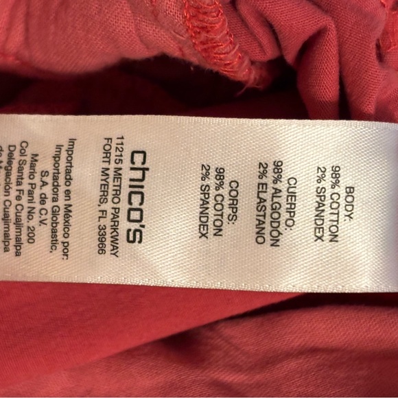 Chico's Rose Red pants 12/14 - Picture 6 of 6